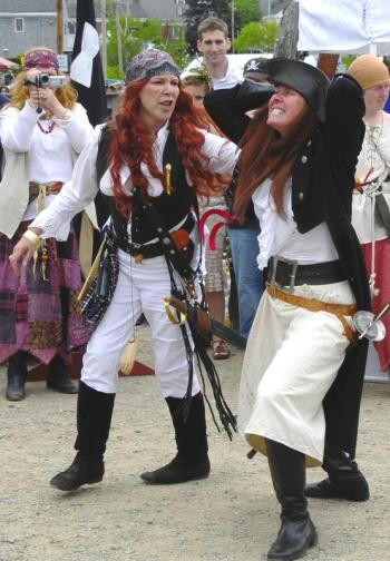 Theatrical Fighting: Dark Rose Pirate recruits will have the opportunity to learn many types of theatrical combat, including hand-to-hand, swords, pistols and muskets. Courtesy of Michael Morrison