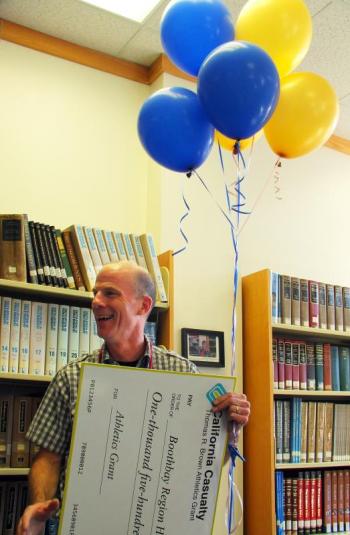MARK GOREY, recipient of a $1,500 athletics award grant that will go toward the tennis program at the high school. SUZI THAYER/Boothbay Register