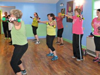 Students dancing at the grand opening. KATRINA CLARK/Boothbay Register