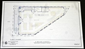 Current first-floor design plans for the new building, as designed by Knickerbocker Group. KATRINA CLARK/Boothbay Register