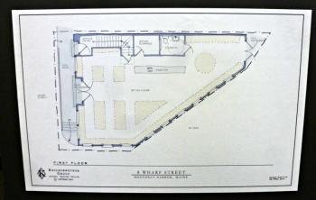 Current second-floor design plans for the new building, as designed by Knickerbocker Group. KATRINA CLARK/Boothbay Register