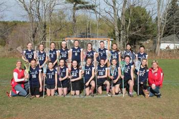 The girls grades 7-8 YMCA lacrosse team. Courtesy of the YMCA