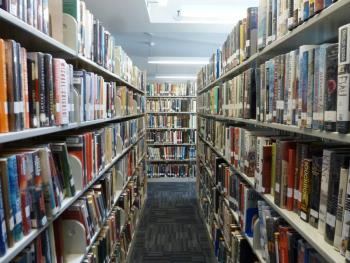 Shelves of books at the Boothbay Harbor Memorial Library. KATRINA CLARK/Boothbay Register