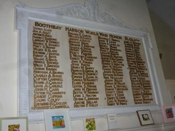 The tribute to soldiers lost in the first World War remains unchanged in the front room. KATRINA CLARK/Boothbay Register