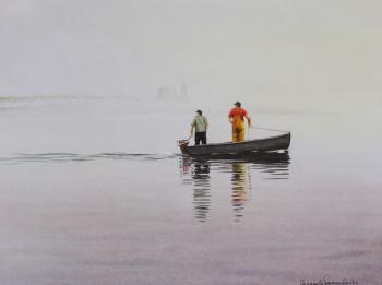 "Headed Out," a watercolor by Consuelo Eames Hanks, 1950. Consuelo Eames Hanks