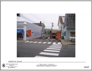 Conceptual design of where traffic warning signs would be placed at the corner of bridge street and Townsend Avenue. Courtesy of Adam Maltese of Knickerbocker Group.
