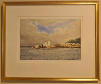 "Here She Comes," a watercolor by Consuelo Eames Hanks Consuelo Eames Hanks