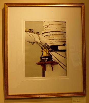 "The Bell," a watercolor by Consuelo Eames Hanks, depicts the bell aboard the Schooner Victory Chimes. "The Bell" Consuelo Eames Hanks
