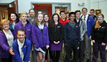 Teen actors and their advisors following the film premier of the new Sidekick program’s videos at the Skidompha Library in Damariscotta on May 22. Pictured from left to right are: Ricki Waltz, director of school-based health center at Lincoln Academy (LA); Brittany Bays, Oak Hill High School; Emma Weissenfels, front, Oak Hill; Draco Peaslee, Boothbay Region High School (BRHS); Bryan Dionne, health and physical education teacher at BRHS; Zoey Sewall, LA; Annielyn MacKusick, BRHS, Chloe Hoecker, BRHS, Nikolas Whittemore, Edward Little High School; Alex Ray-Weber, LA; Jude Alamo, BRHS; Sam Jones, LA; Mack Whittier, Lewiston Middle School; Nathan Osborne, LA, and Audrey Harper, LA. Not shown are: Ashley Poland, BRHS; Elaine Fitzpatrick, LA; Max Elliott, LA; Hayden Rodrigue, Oak Hill; Veeva Banga, Casco Bay High School and Gabriel Walker, Portland High School. Courtesy of LincolnHealth