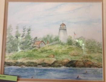 Burnt Island watercolor by Joyce Hines
