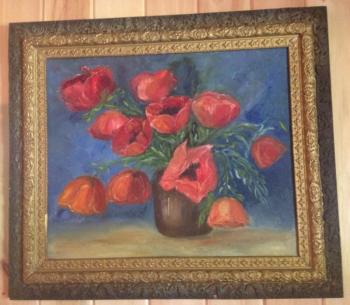 "Oriental Poppies," oil by Joyce Hines