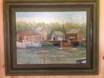 Waterfront watercolor by Joyce Hines