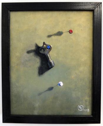 AN OBJECT PAINTING, one of several new ones by Nathan Campbell, that he describes as realistic, but with implied, not super, detail. SUZI THAYER/Boothbay Register