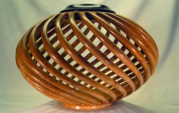 AN “OPEN TWISTED HOLLOW FORM” made from sugar maple Richard Corson harvested in East Boothbay. Courtesy of Richard Corson