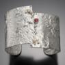 Reticulated silver cuff similar to the one at the Arts & Yachts show — on Friday, anyway! — by Christine Peters Hamilton. Christine Peters Hamilton
