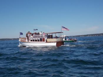 The Nellie G II, captained by George McEvoy, with happy cruisers riding. KATRINA CLARK/Boothbay Register