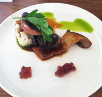 One of Jeremy Donovan’s lovingly prepared presentations that never fails to wow diners at the Boothbay Harbor Country Club. SUZI THAYER/Boothbay Register