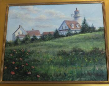 Monhegan Lighthouse, 16x20 oil, Roger Milinowski