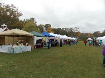 The crafters and vendors tents on the Village Green on Saturday, Oct. 11. KATRINA CLARK/Boothbay Register
