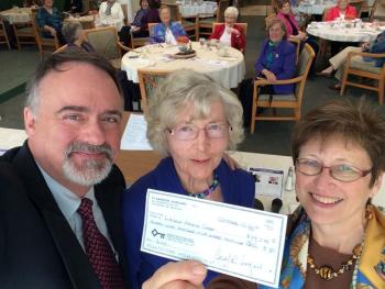 AT ITS ANNUAL MEETING, the St. Andrews Auxiliary presented a $39,548 check to Lincoln County Healthcare to help purchase medical equipment and support programs in the Boothbay Region. Pictured from left are LCH V.P. of Development Scott Shott, St. Andrews Auxiliary Treasurer Carol Lingard, and St. Andrews Auxiliary President Carole Zalucky. Courtesy of Lincoln County Healthcare