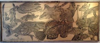 “All Eyes Are On You,” by Brandon Lutterman is but one of the artist’s works to be displayed at Boothbay Harbor Memorial Library through December. Courtesy of Caroline Roberts “All Eyes Are On You,” by Brandon Lutterman