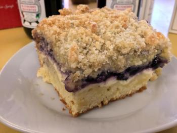 Blueberry cream cheese coffee cake from Capers. SUZI THAYER/Boothbay Register