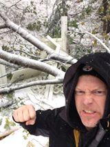 Michael Grey isn’t too thrilled with the storm. (Courtesy Michael Grey)