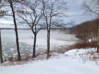 Photo snowy coastline