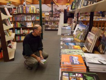 Boothbay Region High School teacher Mark Gorey looks over the selection at Sherman’s during Men’s Night. KATRINA CLARK/Boothbay Register