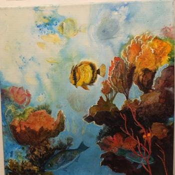 “Coral City,” inks, by Hilary E. Bartlett