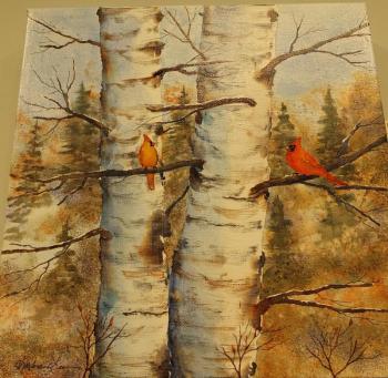 “Winter Friends,” watercolor, Charles Lee