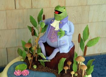 A frog on a log cake, created by Patricia Moroz. Courtesy of Mike Moroz