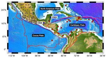 The area Alvin traveled to. Plate boundaries are shown in red. Courtesy of NOAA