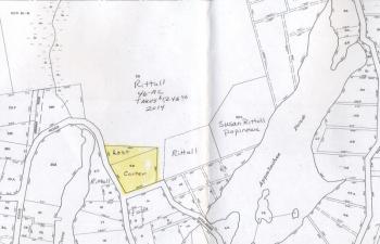 The tax map, showing the land purchased by the Carters, including the area they lost when the survey surfaced. Courtesy of Douglas Carter