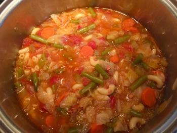 Marie Cooper made a big pot of minestrone soup during the last snowstorm. SUZI THAYER/Boothbay Register
