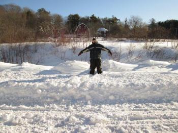 The snow-loving Tom Dewey finds joy in the white stuff driving the rest of us crazy. Courtesy of Leisha J. MacDougall