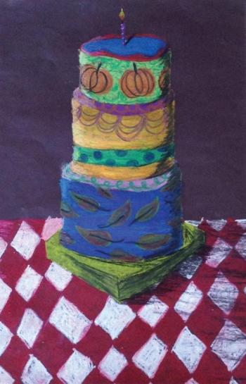 Boothbay Region Elementary School fifth grade student Zoe Eason's oil pastel work is one of two paintings to be featured in the Portland Museum of Art's annual student art show in March. Courtesy of Manon Lewis Zoe Eason’s oil pastel