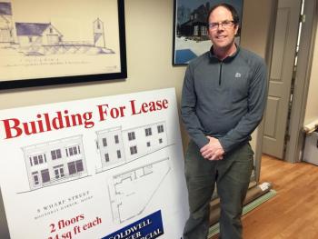 Eric Marden, of Marden Builders in Boothbay Harbor, is the general contractor overseeing the building construction at 8 Wharf Street. SUZI THAYER/Boothbay Register