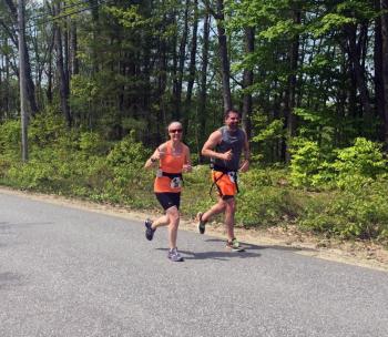 Two runners compete in the Fort Edgecomb Half Marathon on May 24. SUZI THAYER/Wiscasset Newspaper