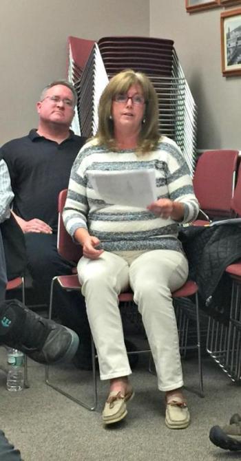 Dawn Weiss brought information to the selectmen about a device the police department could use to measure the noise levels coming from local businesses. KATRINA CLARK/Boothbay Register