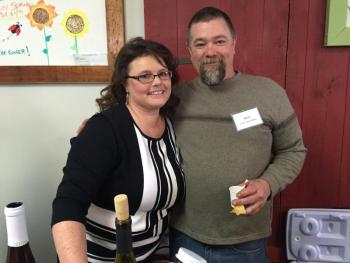 Kate Winslow and Steve Wanser-Termine, owners of Wanser's Natural Market, at the Business After Hours. KATRINA CLARK/Boothbay Register