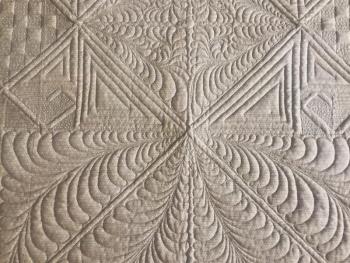 A closeup view of some of Deb Boucher’s artful stitches. SUZI THAYER/Boothbay Register