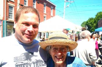 Scott Knowlton, 48, hugs his first grade teacher, Elizabeth Sproul, 89. ART MAYERS/Wiscasset Newspaper