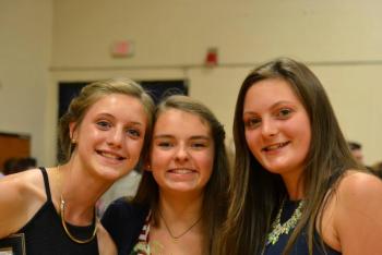 Graduate Helen Hamblett, left, with her friend Maggie Larson, center, and sister Lincoln Hamblett. Courtesy of Meagan Hamblett