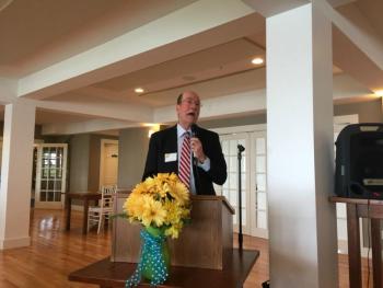 President and CEO of Lincoln County Healthcare Jim Donovan spoke briefly at the luncheon. KATRINA CLARK/Boothbay Register