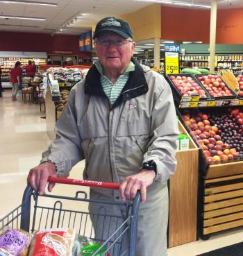 Howard Wright of Southport was at the Boothbay Harbor Hannaford schmoozing and enjoying the festivities on June 13. SUZI THAYER/Boothbay Register