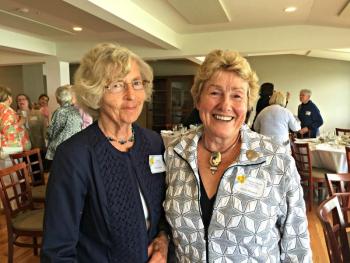St. Andrews Auxiliary Treasurer Carol Lingard, left, with Penny Thumith, who volunteered 5,800 hours of her time to the auxiliary. Thumith was one of many volunteers recognized at the auxiliary’s annual luncheon on June 3. KATRINA CLARK/Boothbay Register