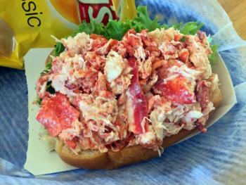 The lobster rolls at Trevett Country Store are almost too big to eat in one sitting, but most people manage to. SUZI THAYER/Boothbay Register