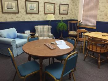 This room features tables and chairs for card playing, and some comfortable chairs for reading, or just relaxing. SUZI THAYER/Boothbay Register