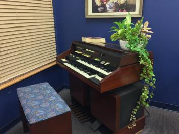 This organ was donated by Jessie Steeves. The seat was upholstered to make it a little more comfy by Ted Schmidt. SUZI THAYER/Boothbay Register